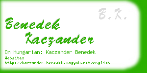 benedek kaczander business card